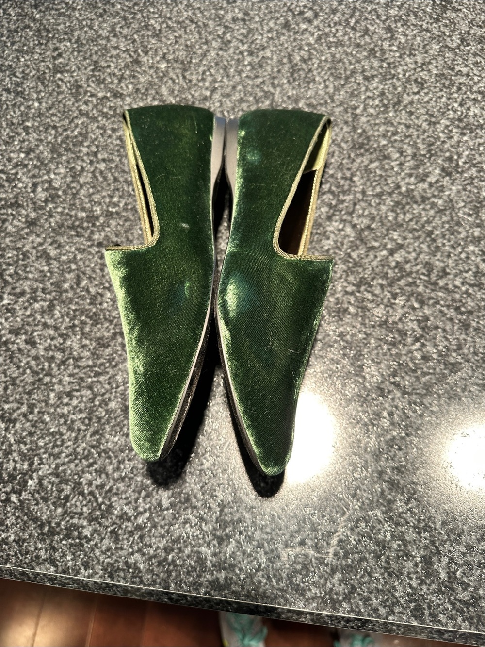 Birdies Hunter Green Heron Velvet Loafers Size 8 - Picture 12 of 15